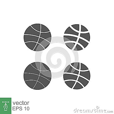 Editable stroke solid ball linear style icon. minimalistic style Vector Illustration