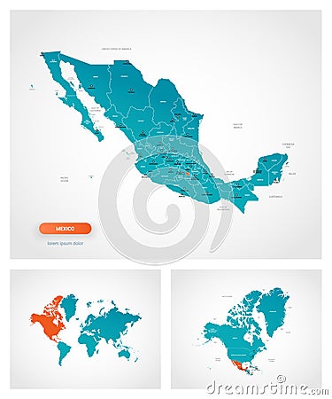 Editable template of map of Mexico Vector Illustration