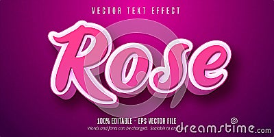 Editable text effect - 3d pink script style Vector Illustration