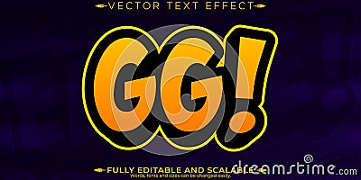 Editable text effect, editable emote icon and trendy customizable font style Vector Illustration