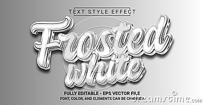 Editable Text Effect with Frosted White Theme. Vector Illustration