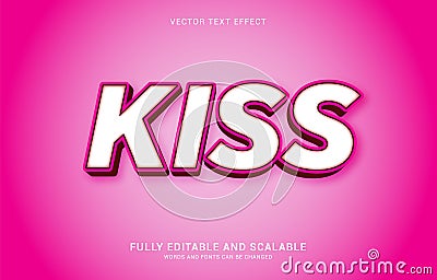 Editable text effect, Kiss style Vector Illustration