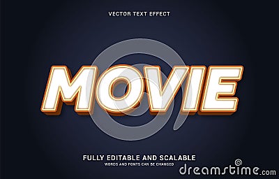 Editable text effect, Movie style Stock Photo