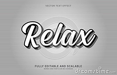Editable text effect, Relax style Vector Illustration