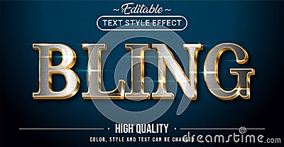 Editable text style effect - Bling theme style Vector Illustration