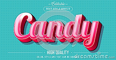 Editable text style effect - Candy theme style Vector Illustration