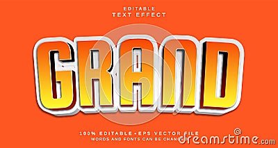 Editable text style effect - Grand text style theme Vector Illustration