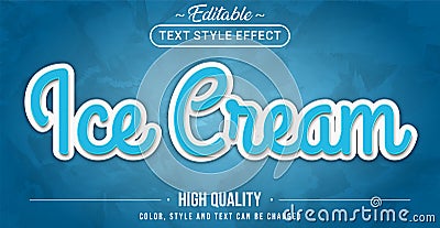 Editable text style effect - Ice Cream theme style Vector Illustration