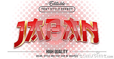 Editable text style effect - Japan theme style Vector Illustration