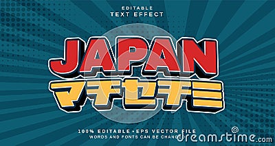 Editable text style effect - Japan text style theme Vector Illustration