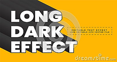 Editable text style effect - Long Dark Shadow text style theme. Vector Illustration