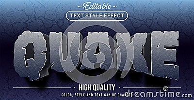 Editable text style effect - Quake theme style Vector Illustration