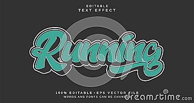 Editable text style effect - Running text style theme Vector Illustration