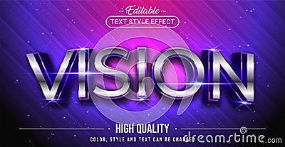 Editable text style effect - Vision text style theme Vector Illustration