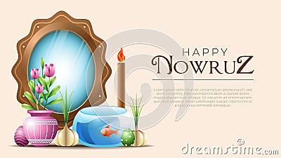 simple happy nowruz banner design Vector Illustration