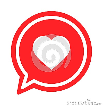 heart speech bubble icon Vector Illustration