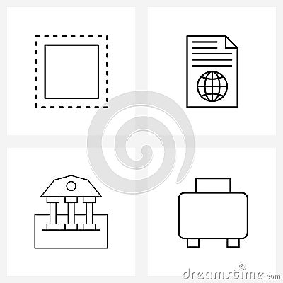 4 Editable Vector Line Icons and Modern Symbols of expand; mobile; sign; business; baggage Vector Illustration