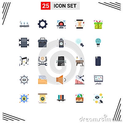 25 Creative Icons Modern Signs and Symbols of present, productivity, technology, loading, serving Vector Illustration