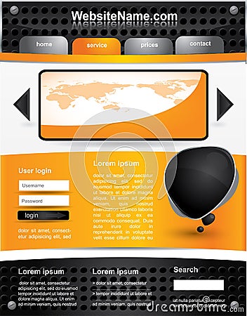 Editable vector website template Vector Illustration