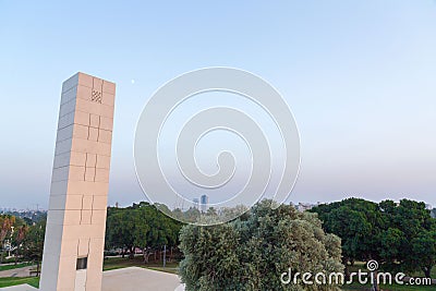 Edith Wolfson Park, topped by the White Square in Tel Aviv, Israel Editorial Stock Photo