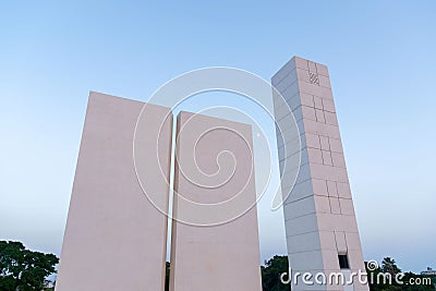 Edith Wolfson Park, topped by the White Square in Tel Aviv, Israel Editorial Stock Photo