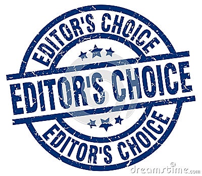 editor`s choice blue round stamp Vector Illustration