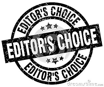 editor`s choice round black stamp Vector Illustration