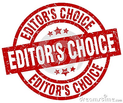 editor`s choice round red grunge stamp Vector Illustration