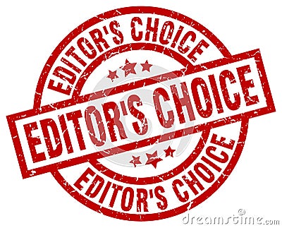 editor`s choice round red stamp Vector Illustration