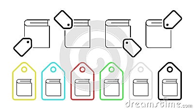 Editorial, book cover vector icon in tag set illustration for ui and ux, website or mobile application Vector Illustration