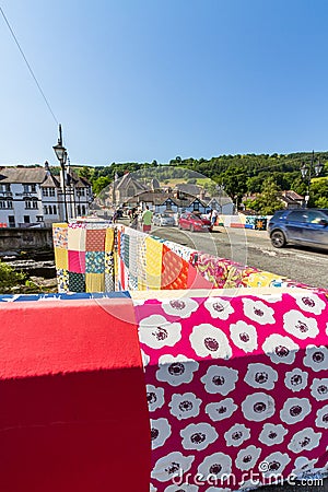 Editorial, Bridges Not Walls, Tapestry arts installation on bridge over River Dee by Luke Jerram to launch 2021 International Editorial Stock Photo