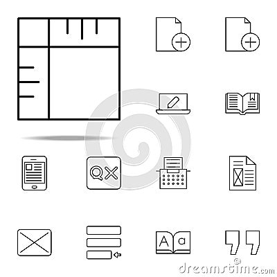 editorial, crop icon. editorial design icons universal set for web and mobile Stock Photo