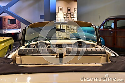 Editorial: Gurgaon, Haryana, India: April 09th, 2016: Shining Pontiac tempest Lemans Convertible 1962 model in Museum Editorial Stock Photo