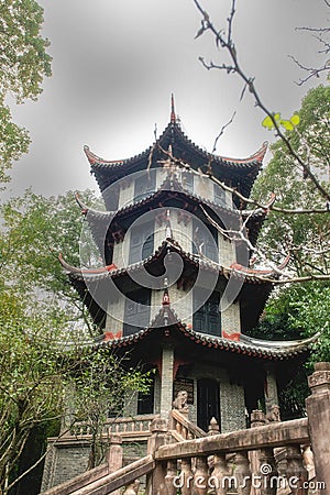 Historic Chinese Pagoda, Chengdu China Editorial Stock Photo