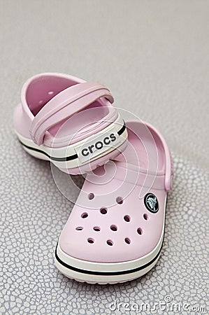 Foam clog Crocs children shoes Editorial Stock Photo