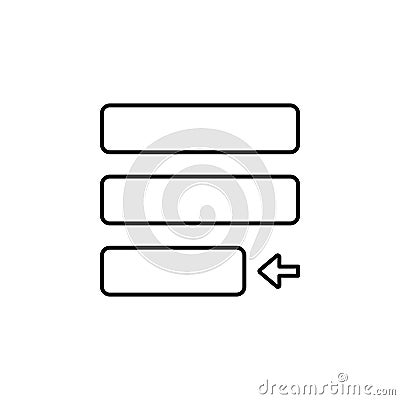 editorial, justify icon. Element of editorial design icon. Thin line icon for website design and development, app development. Stock Photo