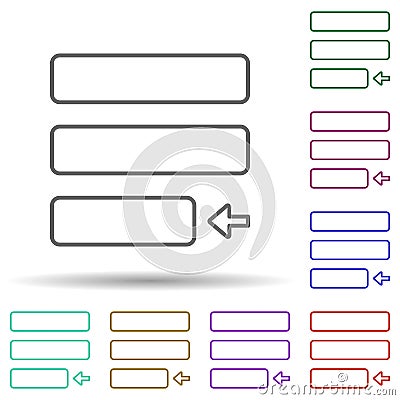 Editorial, justify multi color icon. Simple thin line, outline vector of editorial design icons for ui and ux, website or mobile Stock Photo