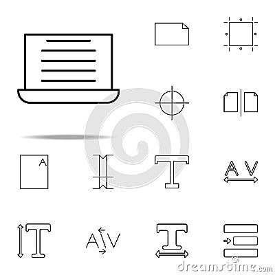 editorial, laptop icon. editorial design icons universal set for web and mobile Stock Photo