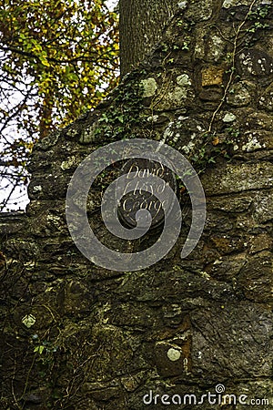 Editorial, Liberal Prime Minister David Lloyd George plaque. Designed by Clough Williams-Ellis.Llanystumdwy , Criccieth, North Editorial Stock Photo