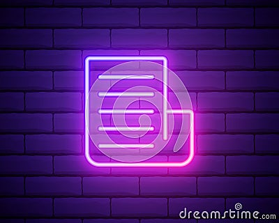 editorial, newspaper neon icon. Elements of editorial design set. Simple icon for websites, web design, mobile app, info Vector Illustration