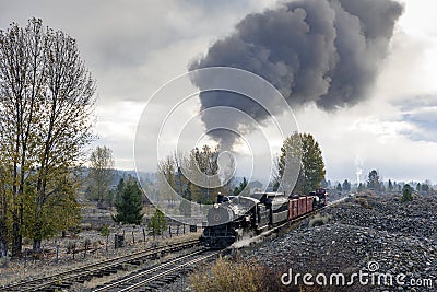 EDITORIAL, 18 October 2015, Historic Steam Trains and Heritage Railroad of the Sumpter Valley Railway or Railroad, Sumpter Oregon Editorial Stock Photo