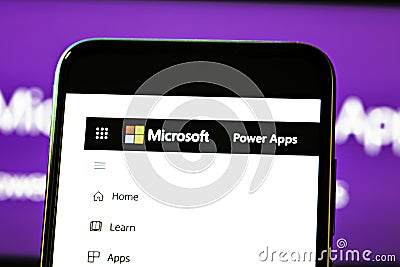 Editorial photo on Microsoft Power Apps theme. Illustrative photo for news about The Microsoft Power Apps Editorial Stock Photo