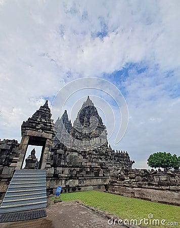 Prambanan temple or candi, yogyakarta, central java, indonesia, with some tourist seen Editorial Stock Photo