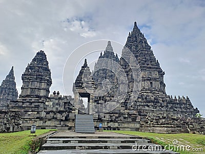 Prambanan temple or candi, yogyakarta, central java, indonesia, with some tourist seen Editorial Stock Photo