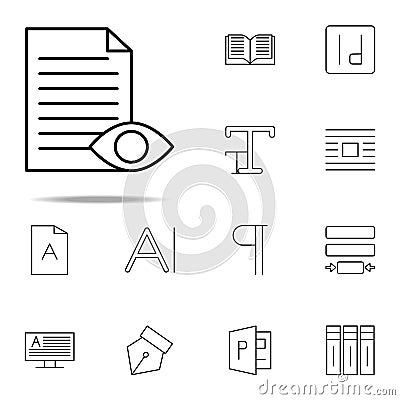 editorial, proof reading icon. editorial design icons universal set for web and mobile Stock Photo