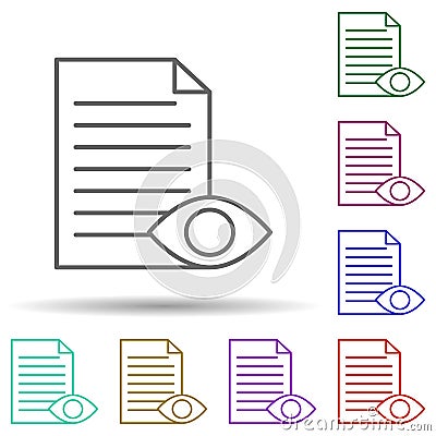 Editorial, proof reading multi color icon. Simple thin line, outline vector of editorial design icons for ui and ux, website or Stock Photo