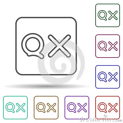 Editorial, quark multi color icon. Simple thin line, outline vector of editorial design icons for ui and ux, website or mobile Stock Photo