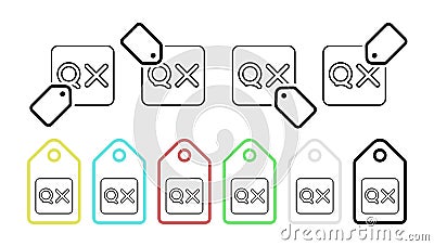 Editorial, quark vector icon in tag set illustration for ui and ux, website or mobile application Vector Illustration