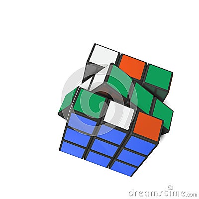 Editorial realistic vector illustration of Rubik s cube. Vector Illustration