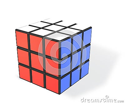 Editorial realistic vector illustration of Rubik s cube. Vector Illustration